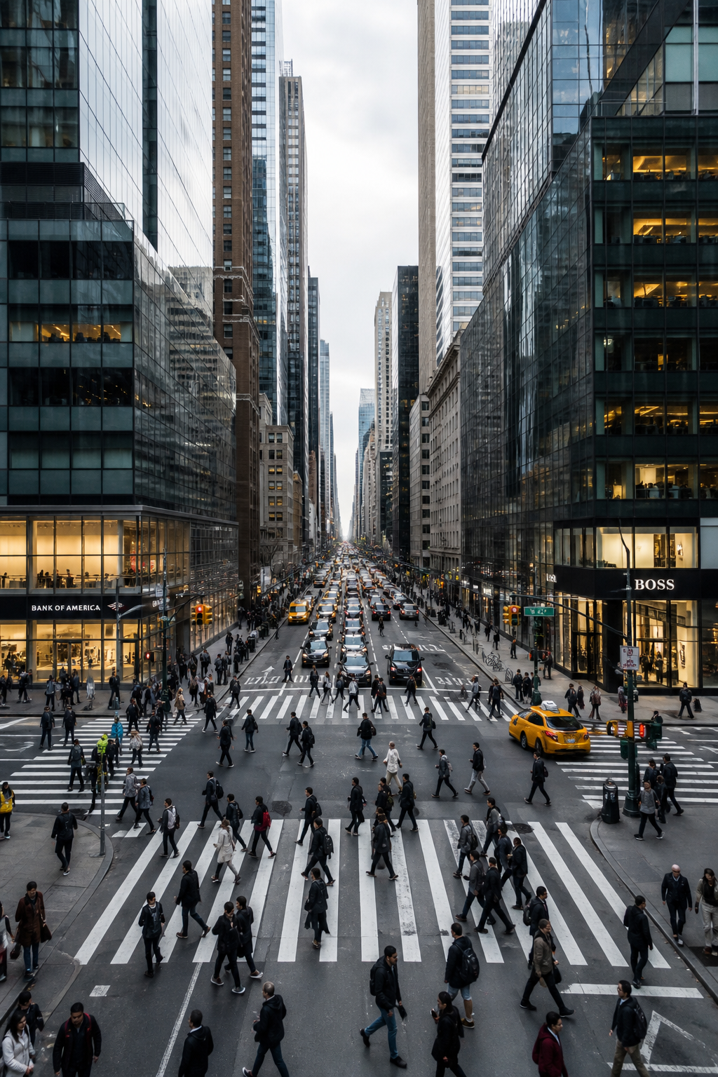 People crossing a city street